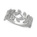 Cubic Zirconia Vine Ring in Sterling Silver