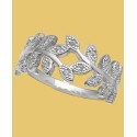 Cubic Zirconia Vine Ring in Sterling Silver