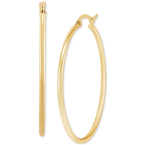 14k Gold Hoop Earrings, 40mm
