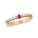 Gold-Tone Multicolor Mixed Crystal Bangle Bracelet