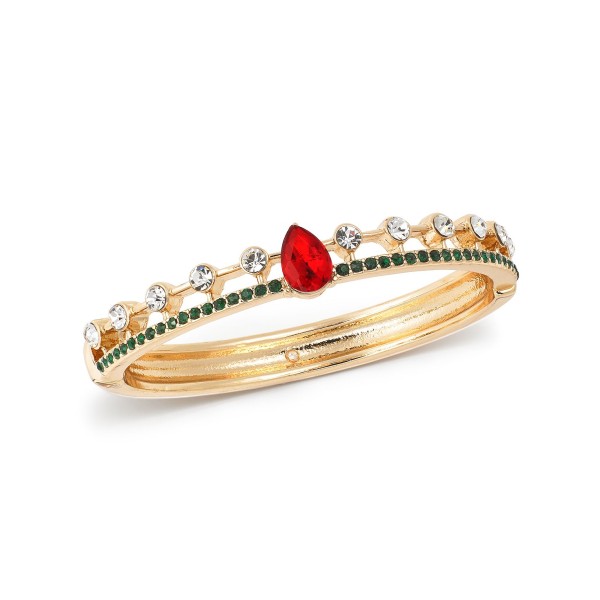 Gold-Tone Multicolor Mixed Crystal Bangle Bracelet