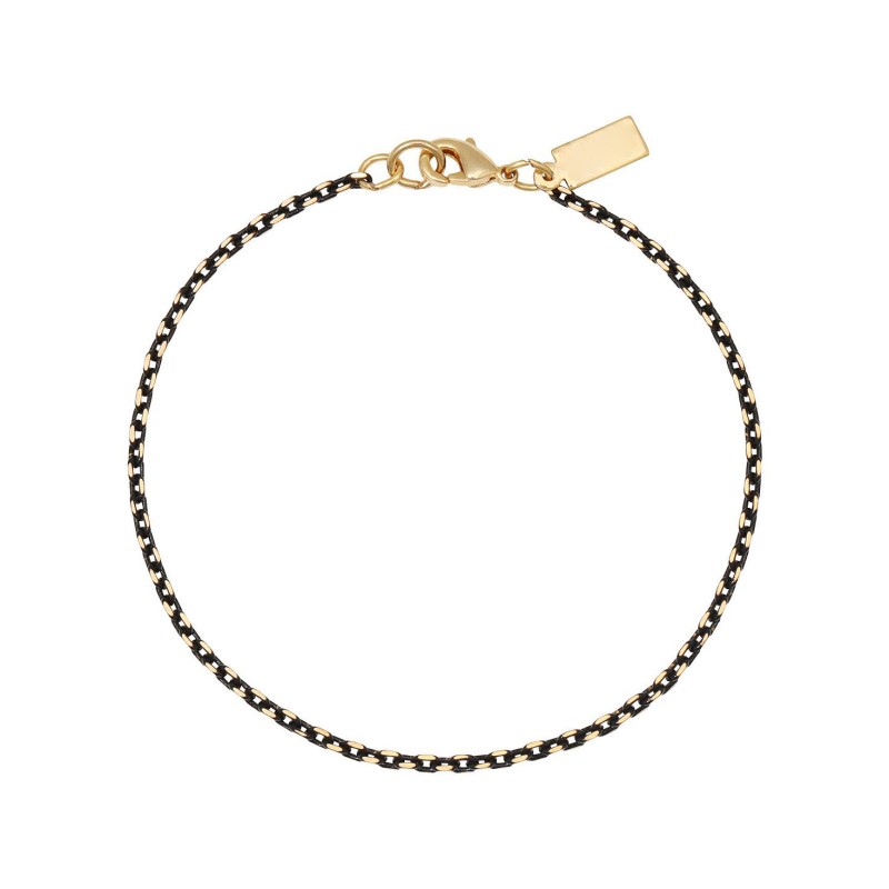 Gold-Tone Black Chain Bracelet