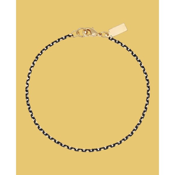 Gold-Tone Black Chain Bracelet