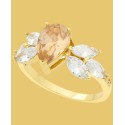 Gold-Tone Marquise-Cut Crystal Statement Ring