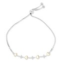 Diamond Heart & Cross Bracelet (1/6 ct. t.w.) in Sterling Silver & Gold-Plated Sterling Silver