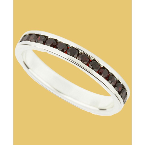 Garnet (1 c.t.t.w.) Channel-Set Eternity Ring in Sterling Silver