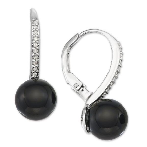 Onyx & Diamond (1/10 ct. t.w.) Drop Earrings in Sterling Silver