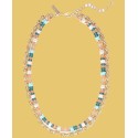 Gold-Tone Chain & Mixed Bead Layered Collar Necklace, 17