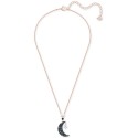 Rose Gold-Tone Imitation Pearl & Crystal Moon Pendant Necklace, 15-5/8