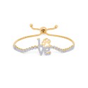 Diamond Accent Adjustable Bracelet in Gold-Plate