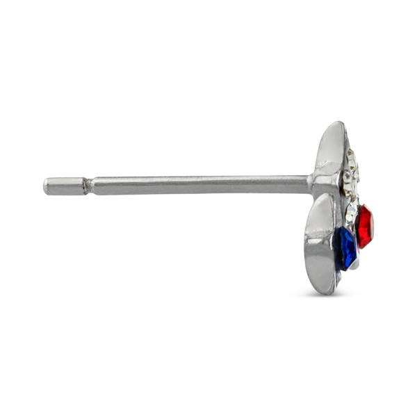 Multicolor Crystal Triple Star Stud Earrings in Sterling Silver