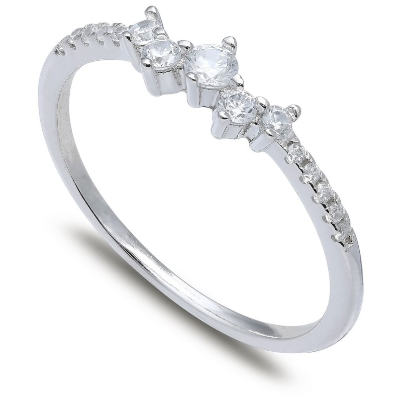 Cubic Zirconia Scatter Band in Sterling Silver