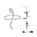 Diamond Accent Snake Ring in Fine Silver Plate