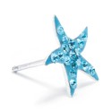 Light Aqua Pave Crystal Starfish Stud Earrings set in Sterling Silver