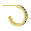 Crystal Small Hoop Earrings in 18k Gold-Plated Sterling Silver, 0.59