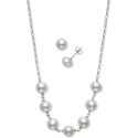 2-Pc. Set Black Cultured Freshwater Pearl (6-7mm) Collar Necklace & Matching Stud Earrings