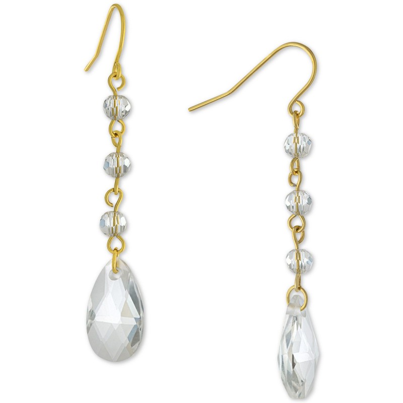 Faceted Crystal Drop Earrings
