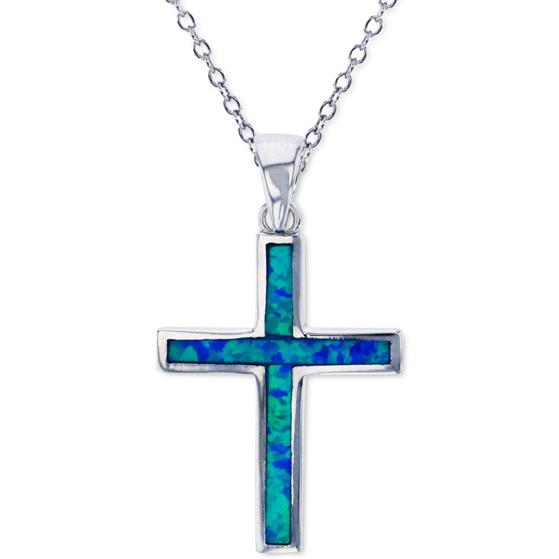 Blue Opal Cross 18
