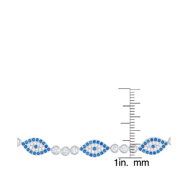 Cubic Zirconia Adjustable Bracelet in Fine Silver Plate