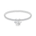 Bead Bee Charm Bracelet in Silver Plate