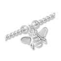 Bead Bee Charm Bracelet in Silver Plate