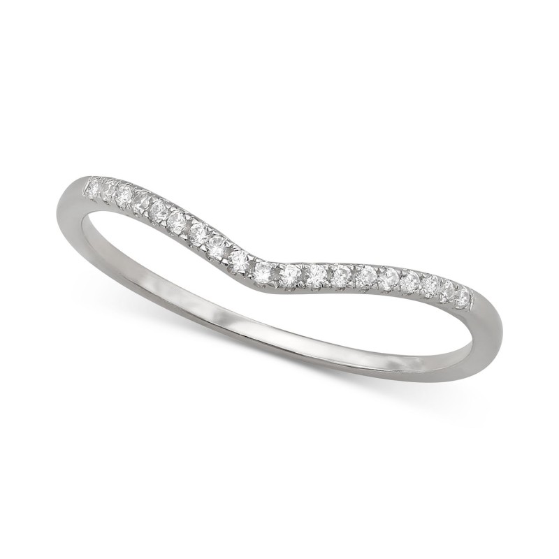 Cubic Zirconia Pavé V Ring