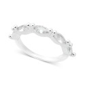 Silver-Tone Marquise Crystal Stack Ring