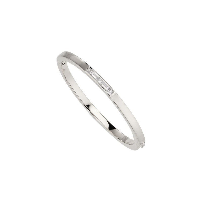 Channel Set Hinged Bracelet