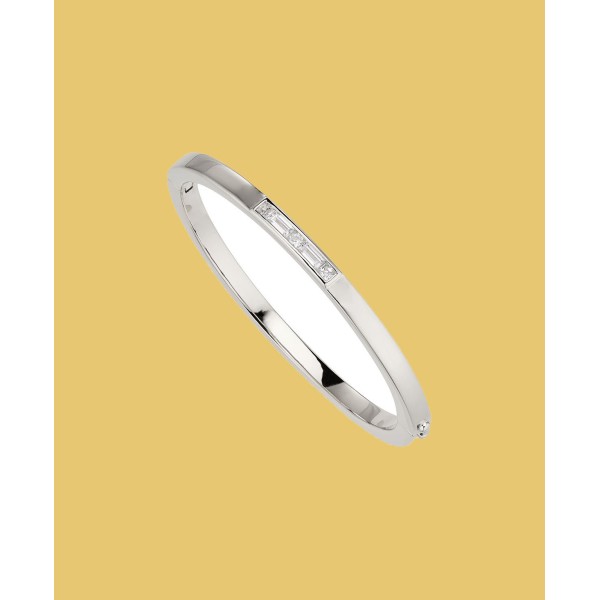 Channel Set Hinged Bracelet