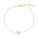 Cubic Zirconia Pavé Heart Cable Link Bracelet