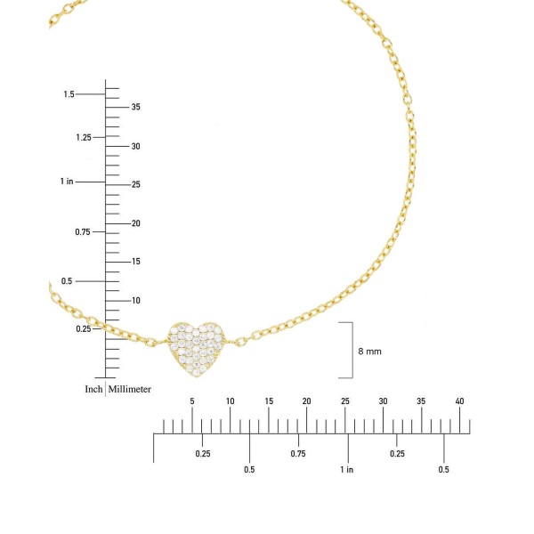 Cubic Zirconia Pavé Heart Cable Link Bracelet