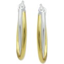 Extra Small Overlap Hoop Earrings in Sterling Silver and 18k Gold-Plate, 15mm