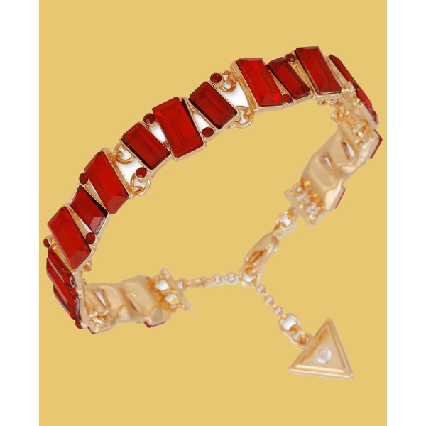 Gold-Tone Baguette Stone Bracelet