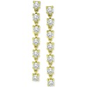 Cubic Zirconia Seven Stone Linear Drop Earrings