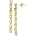 Cubic Zirconia Seven Stone Linear Drop Earrings