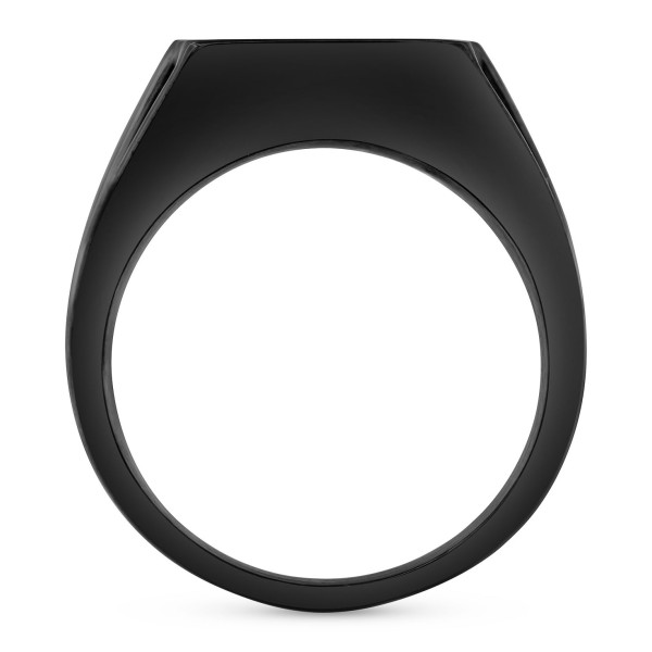 Men's Cubic Zirconia Cluster Ring Set in Black Ion-Plated Stainless Steel