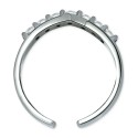 Cubic Zirconia Chevron Toe Ring