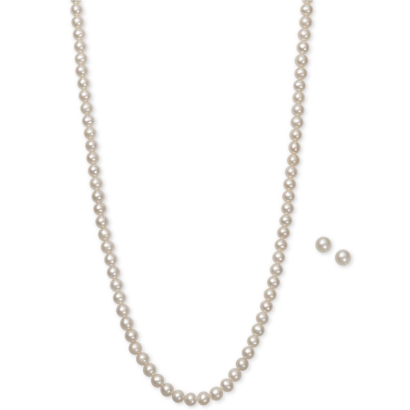 Cultured Freshwater Pearl (5mm) Necklace and Earring Set