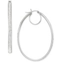 Crystal Pavé Oval-Shape Click Top Hoop Earrings