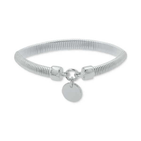 Silver-Tone Stretch Coin Bracelet