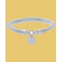 Silver-Tone Stretch Coin Bracelet