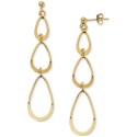 Graduated Teardrop Drop Earrings in 18k Gold-Plated Sterling Silver