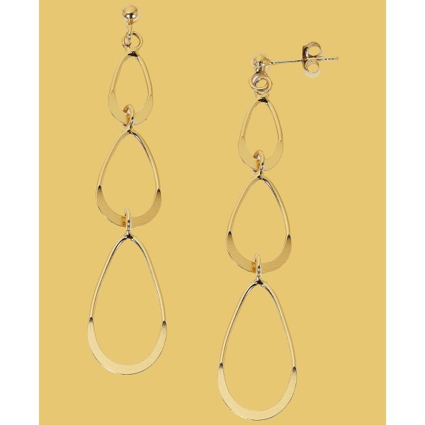 Graduated Teardrop Drop Earrings in 18k Gold-Plated Sterling Silver
