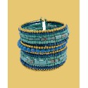 14K Gold Plated Faux Turquoise Mixed Media Beaded Bracelet