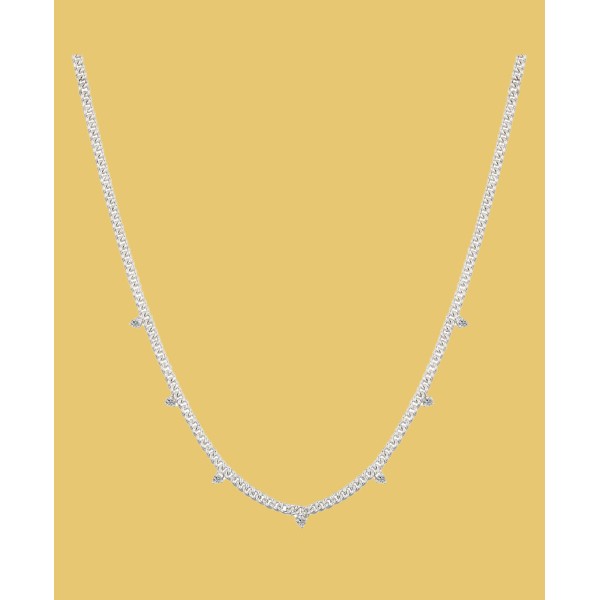 Cubic Zirconia Cuban Chain Necklace