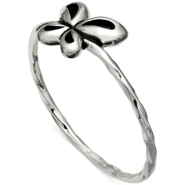 Butterfly Oxidized Twist Band Ring in Sterling Silver
