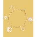 Gold-Tone Cubic Zirconia & Mother-of-Pearl Flower Charm Bracelet