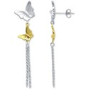 Double Butterfly Chain Drop Earrings
