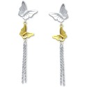 Double Butterfly Chain Drop Earrings