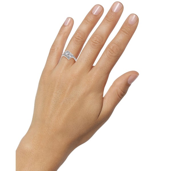 Fine Silver Plate Cubic Zirconia 2-Stone Ring